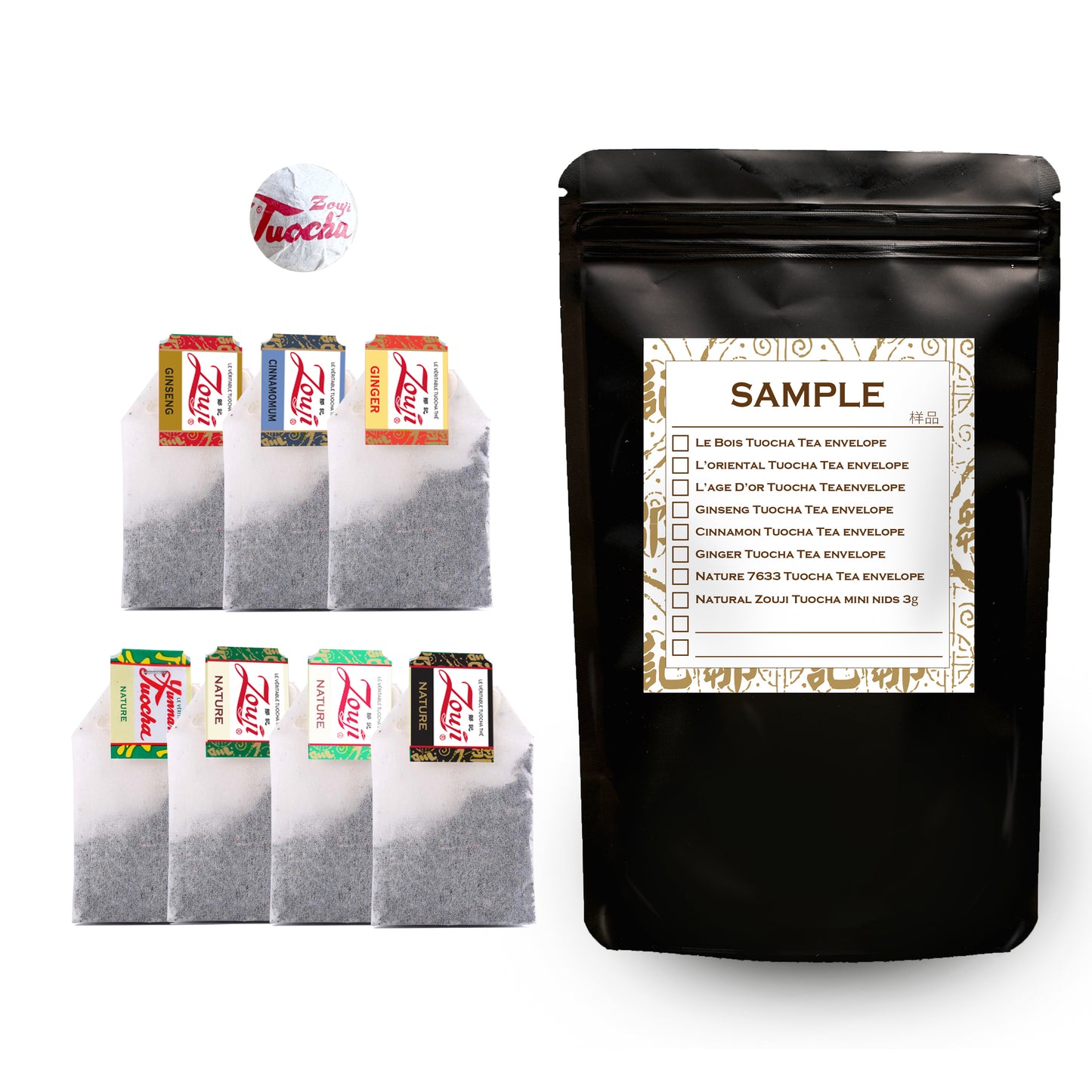 Lot D'échantillons 7+1 Sachets De Thé | Yunnan Tuocha / Zouji