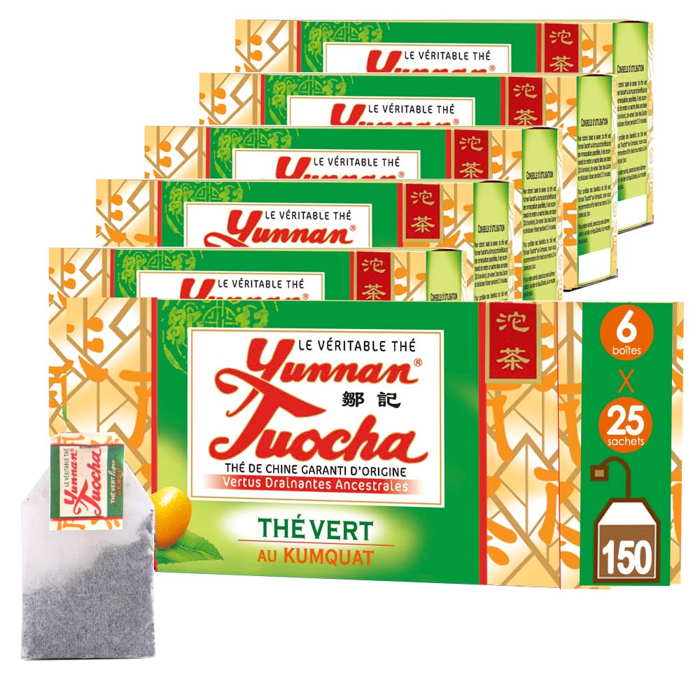 Sachets de Thé Vert Kumquat | Yunnan Tuocha / Zouji