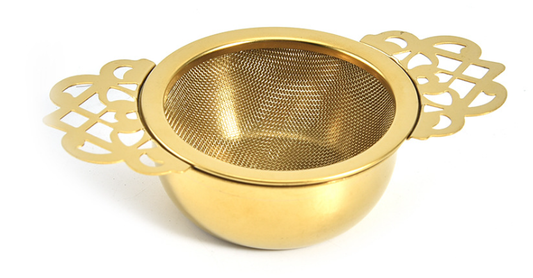 Zouji Gold Empress Tea Strainers with Drip Bowls